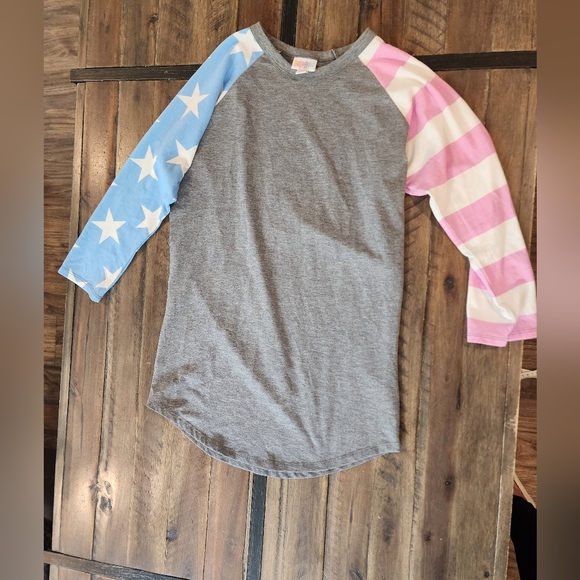Lularoe Unicorn American flag Randy baseball t - Picture 1 of 4